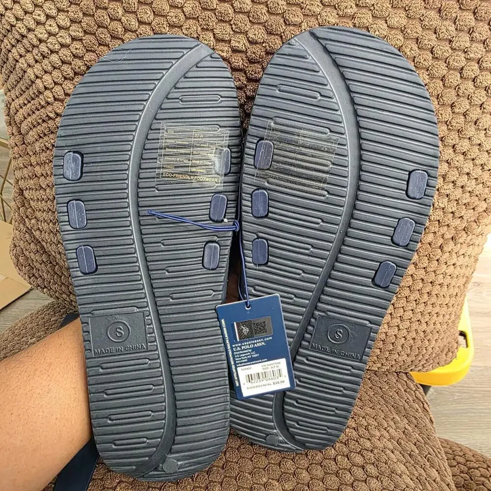 U.S. Polo Assn. Slip-On Sport Slides Sandals Men’s Size 7-8 Blue NWT MSRP $28